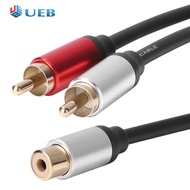 2pcs RCA 1 Female to 2 Male Adapter Audio Y Splitter Cable Amplifier
