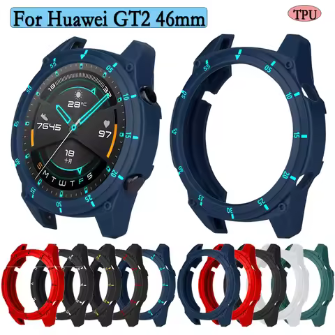 TPU Protective Case For Huawei Watch GT2 46mm Smart Watch Protector With Watch Scale Durable Watch A
