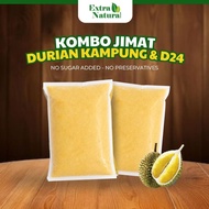 [KOMBO 1+1] Frozen Durian Kampung Paste 1kg + Frozen Durian D24 Paste 1kg | Tanpa Gula Tambahan | Ex
