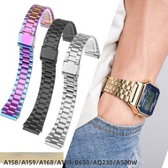 Classic watch strap A158/A159/A168/A169/B650/A500W small gold watch couple style solid strap 18MM