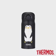 【THERMOS膳魔師】不鏽鋼輕巧變彈蓋真空保溫瓶350ml(JNR-350-PGBK) 企鵝