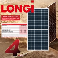 LONGI Bifacial solar panel แผงโซลาร์เซลล์สองหน้า 4แผง รุ่น HIMO-4 LR4-7ZHBD 435W