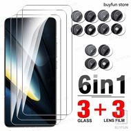 6 in 1 tempered glass case for xiaomi poco F6 X6 M6 Pro f5 5g X5 poko F X M 5 6 camera protective gl