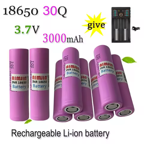 18650 30Q 3.7V 3000mAh Rechargeable Battery With USB Charger, Suitable For Our 18650 Toys, Tools, Fl