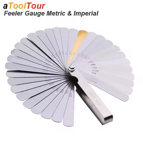 Metric Thickness Feeler Gauge 32 Blades Set Tappet With Brass Gap Measure Tool Range 0.04mm 0.88mm V