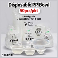 ( 50pcs± ) 4''/5"/5.5''/6"/7'' PP Plastik Mangkuk Pakai Buang - Plastic Bowl