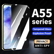 กระจกเทมเปอร์ความเป็นส่วนตัวสำหรับ Samsung Galaxy A35 A55 5G A25 A15 4G A05 A05s A54 A34 A14 A13 A52s A50 A12 A23 A73 A24 A52 A53 A11 A32 A31 A32 A33 A20 A30s A51 A71 a50s A70s A20s A21s Note 10 Lite S21 FE S20 S23 S22 Plus ปกป้องหน้าจอ