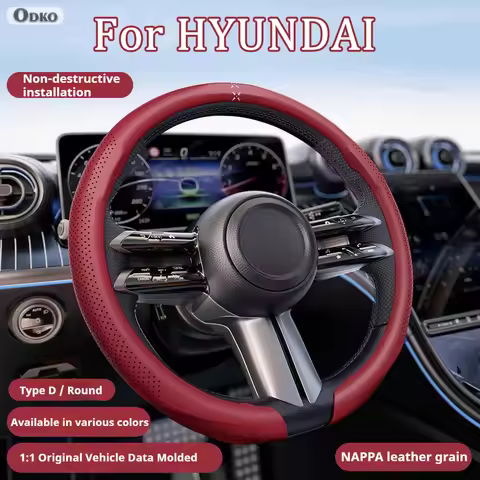 For Hyundai Elantra creta ix35 i30 I40 IX20 Nappa Leather grain Car Steering Wheel Cover Breathable 