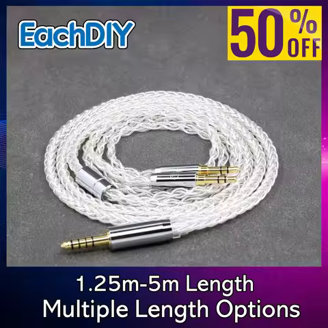 8 Core 99% 7n Pure Silver Palladium Earphone Cable For Denon AH-D7200 AH-D5200 AH-D9200 AH-D600 AH-D