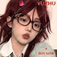 (YUZHU) Retro Red Frame Radiation Protection Eyeglasses for Women Leopard Square Frame Fashion Eyegl