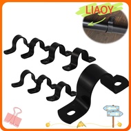 LIAOY Two Hole Pipe Strap, Black 1inch（32mm） Iron Pipe Shelf Bracket, Portable Carbon Steel Industrial Pipe Shelf for Pipe fixing Worker