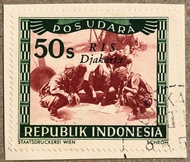 PW522-PERANGKO PRANGKO INDONESIA WINA POS UDARA REPUBLIK 50s,USED