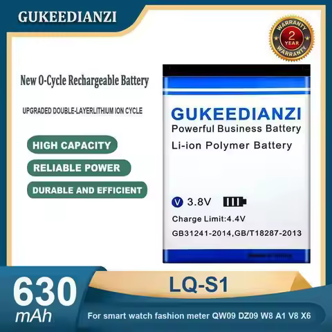 High Capacity 630mAh LQ-S1 Watch Battery For smart watch fashion meter QW09 DZ09 W8 A1 V8 X6