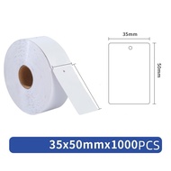 1000PCS/ROLL Blank Label Baju /Cetak Hangtag Baju Label Merek/Hang Tag Putih Kertas Perunggu 35*50MM