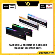 Gskill TRIDENT Z5 RGB RAM 64GB 6000MHZ DVD5 (32GBX2) BLACK / WHITE - Genuine Product
