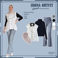 4in1 Korean Style Suit {Vest, Cuff, Cutbray Tie, Hijab}Kampus Outfit| Eid Outfit_SR137