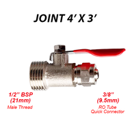 RO Inlet Ball Valve Adapter 1/2" Male Thread to 6mm/10mm Tube Connect for RO System Water Dispenser 