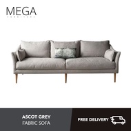 [Bulky] Ascot Grey Fabric Sofa - 1 seater 2 seater 3 seater