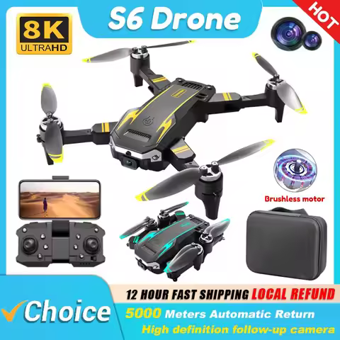 KBDFA New S6 Max Drone 8k Profesional 4K HD Cameras Obstacle Avoidance Aerial Photography Optical fl