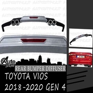 Toyota Vios 2018-2020 GEN 4 Rear Bumper Diffuser (Matte Black/Silver)