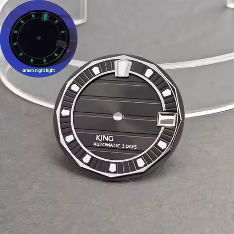 28.5mm NH35 Dial VANAC Surface Mechanical Watch Dial Green Luminous S logo for KING Seiko Mod