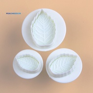PEK-3 Pcs Cake Xmas Leaf Plunger Fondant Decorating Sugarcraft Mold Cutter Tools
