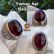 Yemeni Fire Stone Ring AlpacaRing Size 15x20mm
