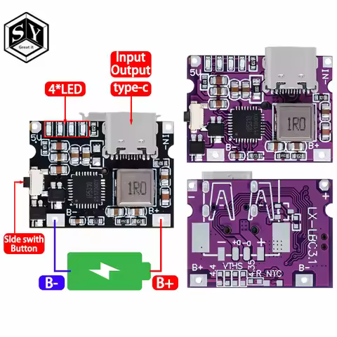 Type-C USB 5V 3.1A Boost Converter Step-Up Power Module IP5310 Mobile Power Bank Accessories With Sw
