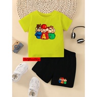 ALVIN THE CHIPMUNK Pattern Children's Clothing Set Boys and Girls Fashion Clothing Set 2-10 Years - 