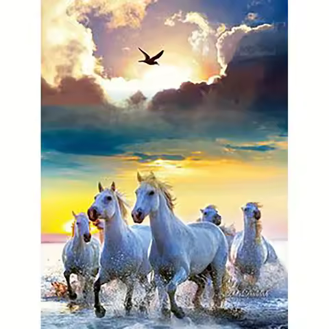 5D DIY rhinestone diamond painting, horse pattern inlaid rhinestone diamond painting, painting kit, 