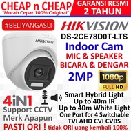 CCTV HikVision 2MP Two Way Audio Indoor DS-2CE78D0T-LTS - CCTV Analog Hik Vision