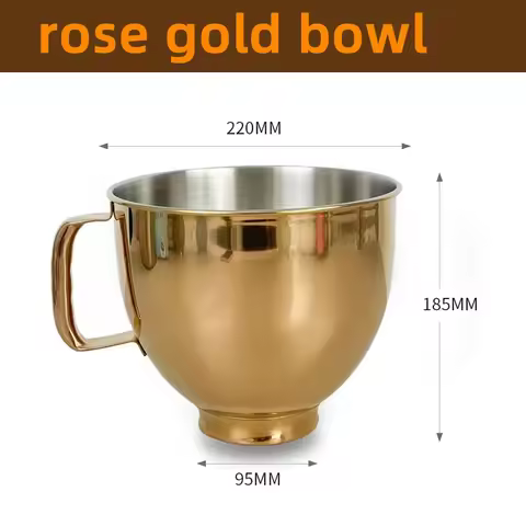 2024 Radiant Gold Stainless Steel Fits all 4.5 and 5 Quart KitchenAid,Rose gold，KitchenAid KSM5SSBRG