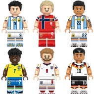 Football Stars Action Figures Lautaro Haaland Musiala Kane Vinicius Alvarez Building Block Collectio
