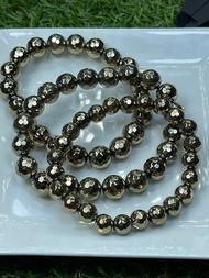 Faceted pyrite bracelets 刻面 切面 黄铁矿 手链 8mm 9.6mm+
