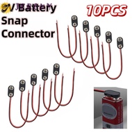 JEROMY 10Pcs Battery Holder Clip, I / T Type Cable Snap on Battery Clip Connector, 9 Volt Battery Bo