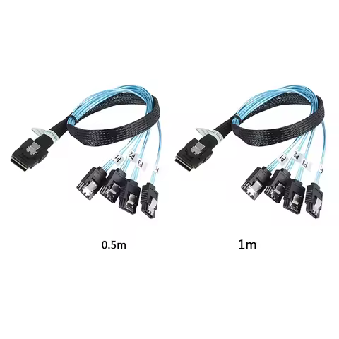 Internal Cable Mini SAS SFF-8087 36P Host to 4 SATA 7P Target Forward Breakout for Office Caring Com