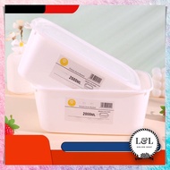 1500ml White Organizer Box Multipurpose Container Plastic Storage Food Storage Box White
