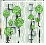 Wallpaper Stiker Dinding Pohon Hijau Kotak 3D 45cm x 10m Best Quality