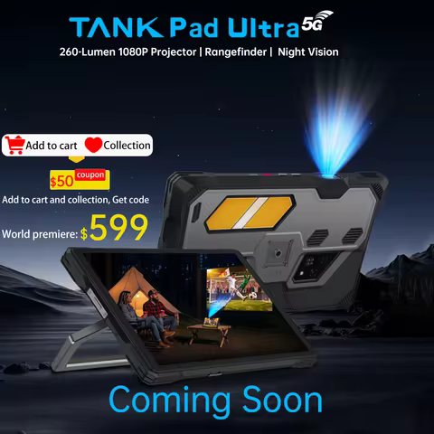 Unihertz 8849 Tank Pad Ultra-Global 1st Rugged Tablet with 260-lumen 1080PProjector, Night Vision La