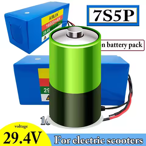 7S5P 29.4V 16000mAh battery 18650 24V 16Ah Battery Pack 500W Electric Scooters Lithium-ion Battery B