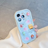 Suitable for IPhone 11 12 Pro Max X XR XS Max SE 7 Plus 8 Plus IPhone 13 Pro Max IPhone 14 15 Pro Max Phone Case Underwater Blue Colour Sea with Lovely Toys Accessories No Bracelet