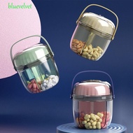 BLUEVELVET 7 Day Pill Box, Transparent 4 Grids Medicine Packaging Box, Pill Tablet Storage Box Moisture-proof Convenient Weekly Mini Pill Box Travel