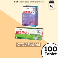 [READY STOCK] ActiMol Paracetamol 500/650mg Tablet Same As Panadol (Relieves Pains &amp; Fever/Gentle To Stomach) [10x10's]