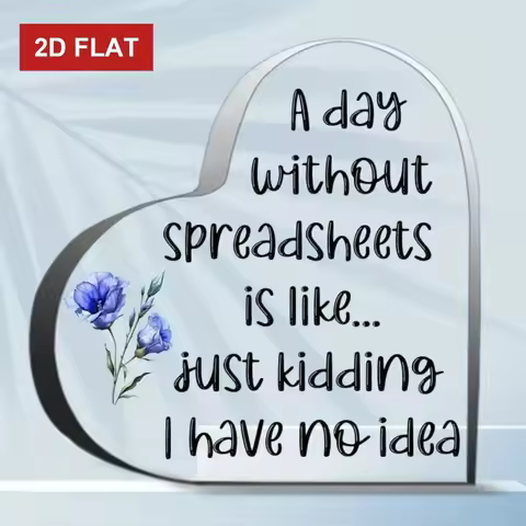 CIFBUY Acrylic Desk Sign Funny Spreadsheet Humor Decor for Accountant Data Analyst IT Professional O