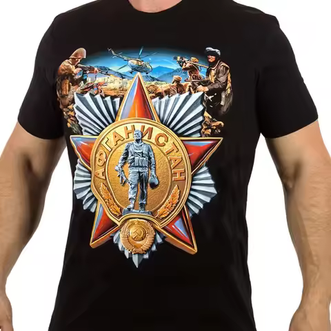 The War in Afghanistan Retro Soviet Russia Army T-Shirt 100% Cotton O-Neck Summer Short Sleeve Casua