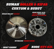 Rumah Roler Beat Fi Pully Custom Beat Karburator Pulley Bubut Puli Kipas Set Kirian Rumah Roler Hond