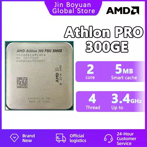 AMD New Athlon X2 PRO 300GE X2 PRO 300GE 3.4 GHz Dual-Core Quad-Thread CPU Socket AM4 but no fan