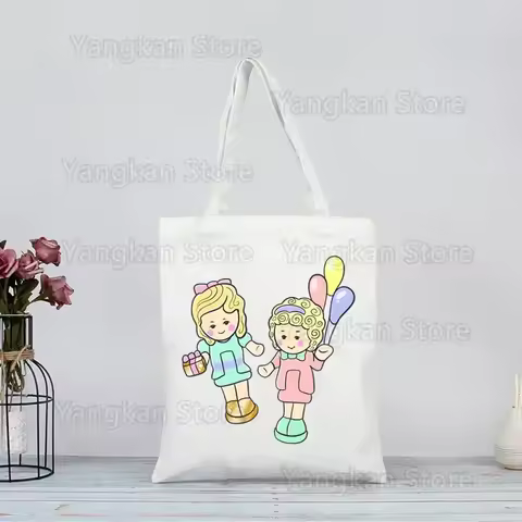 Polly Pocket Print Reusable Shopping Bag Bolsas De Tela Grocery Shopper Shopping Jute Bag Cotton Bag