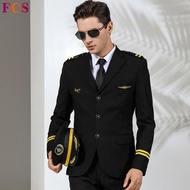 [Within 24 Hours✈] Aviation Captain Uniform Male Aviation Suit Pilot Uniform Aviation Suit Senior An