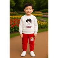 MERAH Children's Racing Suit Sack Sweater and Jogger Independence Day 80 Suit 17 August Red and Whit